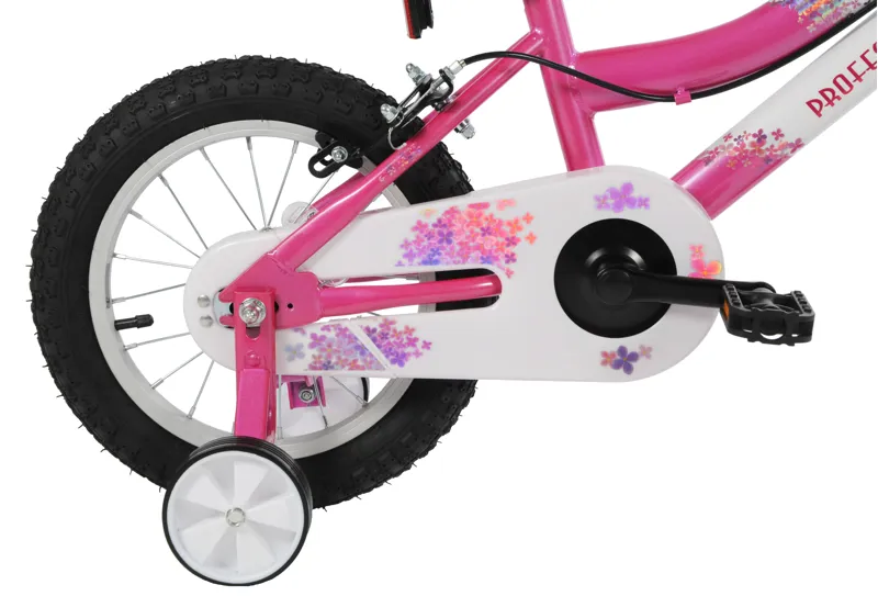 Professional Sparkle 14 Inch Wheel Kids Bike Pink and White-3